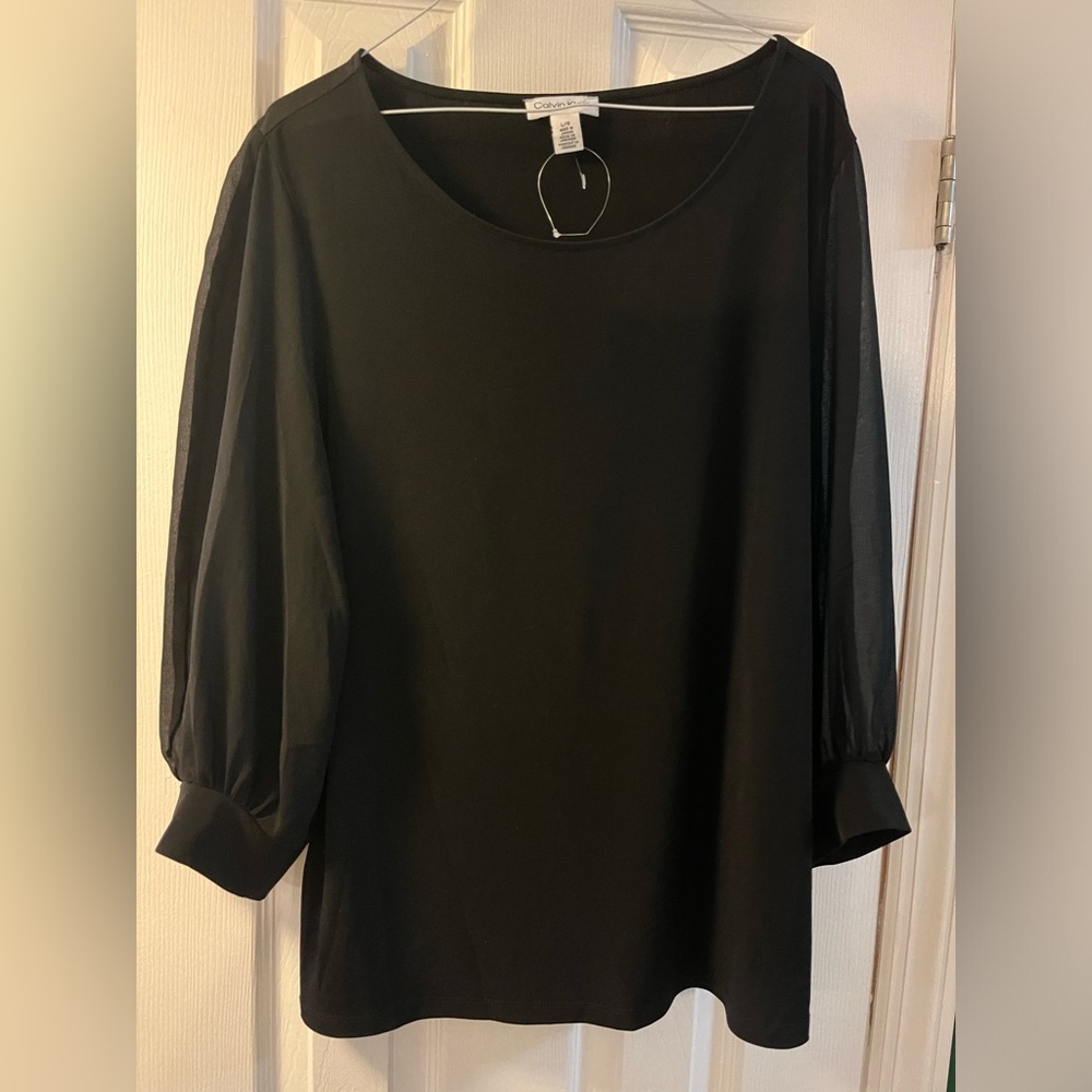 Calvin Klein black long sleeve blouse